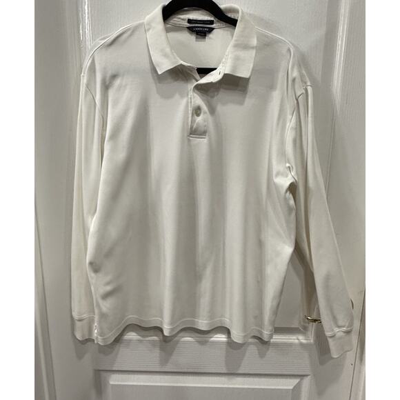 Lot of 2 Lands' End Supima Cotton Long Sleeve Polo Men’s Size Large Black White - Picture 10 of 11